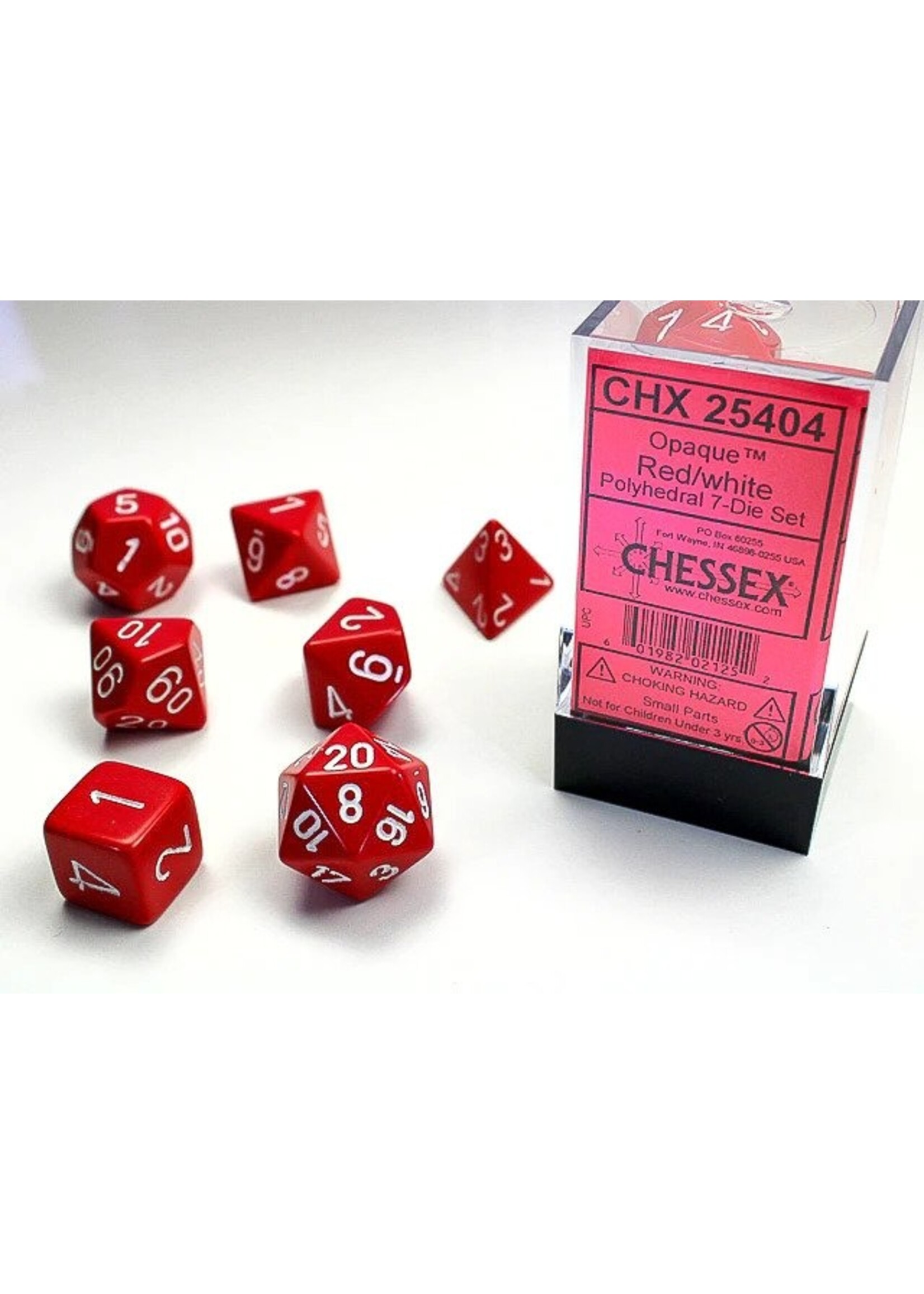 Chessex OPAQ 7die red/white