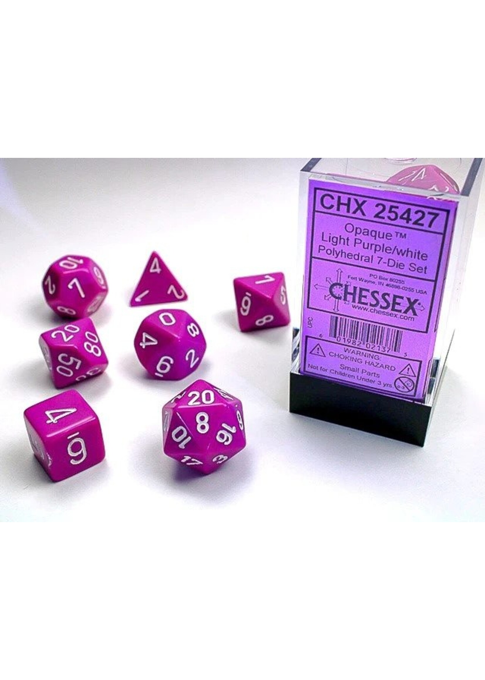 Chessex OPAQ 7die light purple/whit8