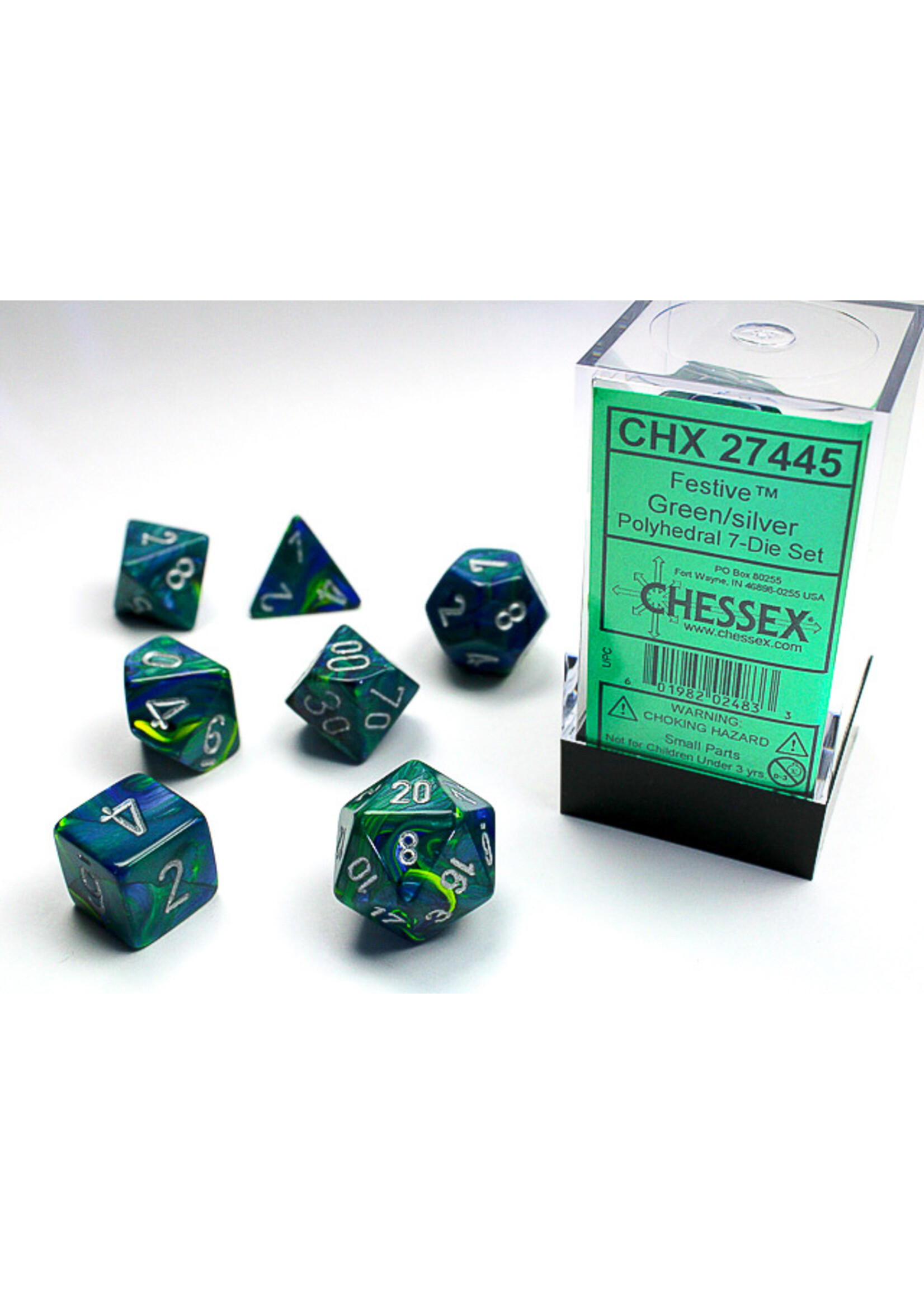 Chessex FSTV 7die green/silver