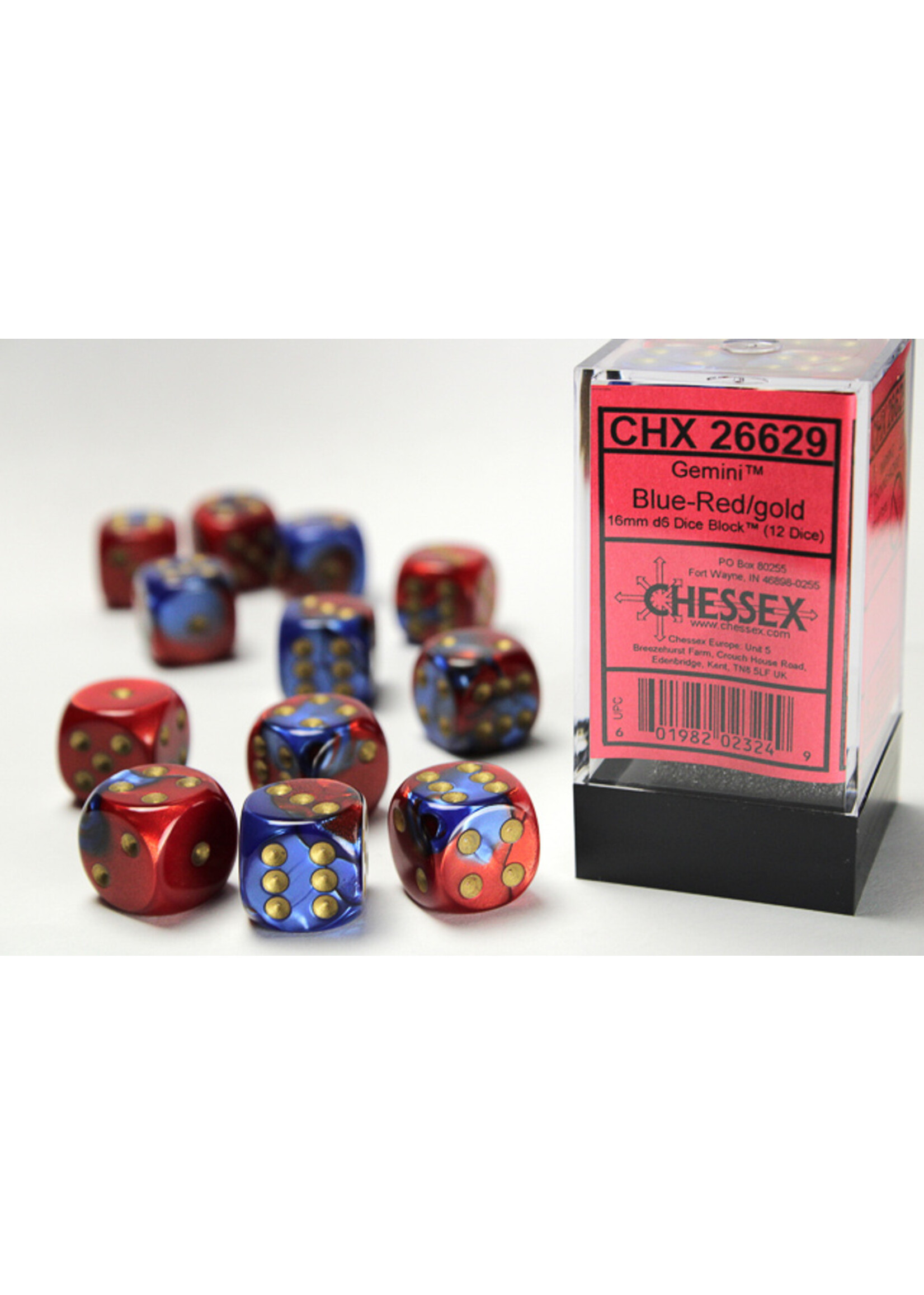 Chessex GMNI 12d6 blue-red/gold