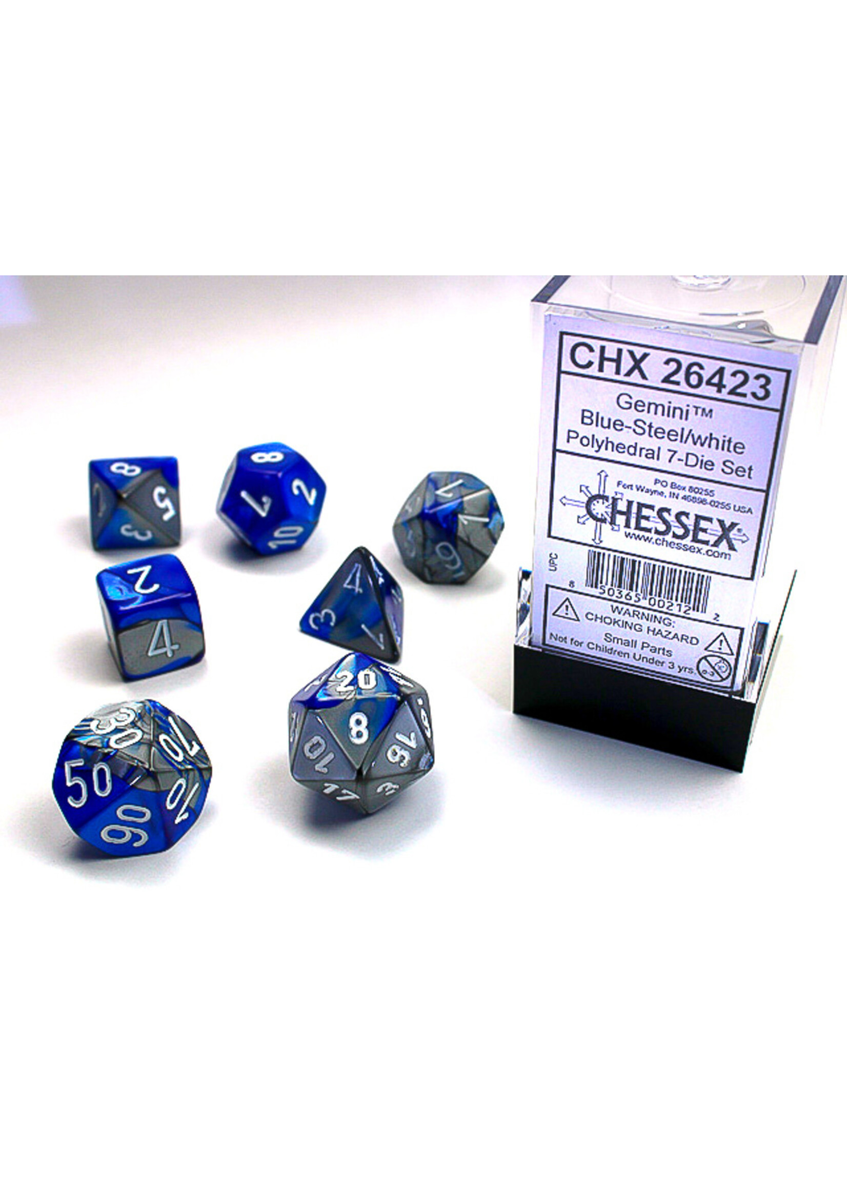 Chessex GMNI 7die blue-steel/white