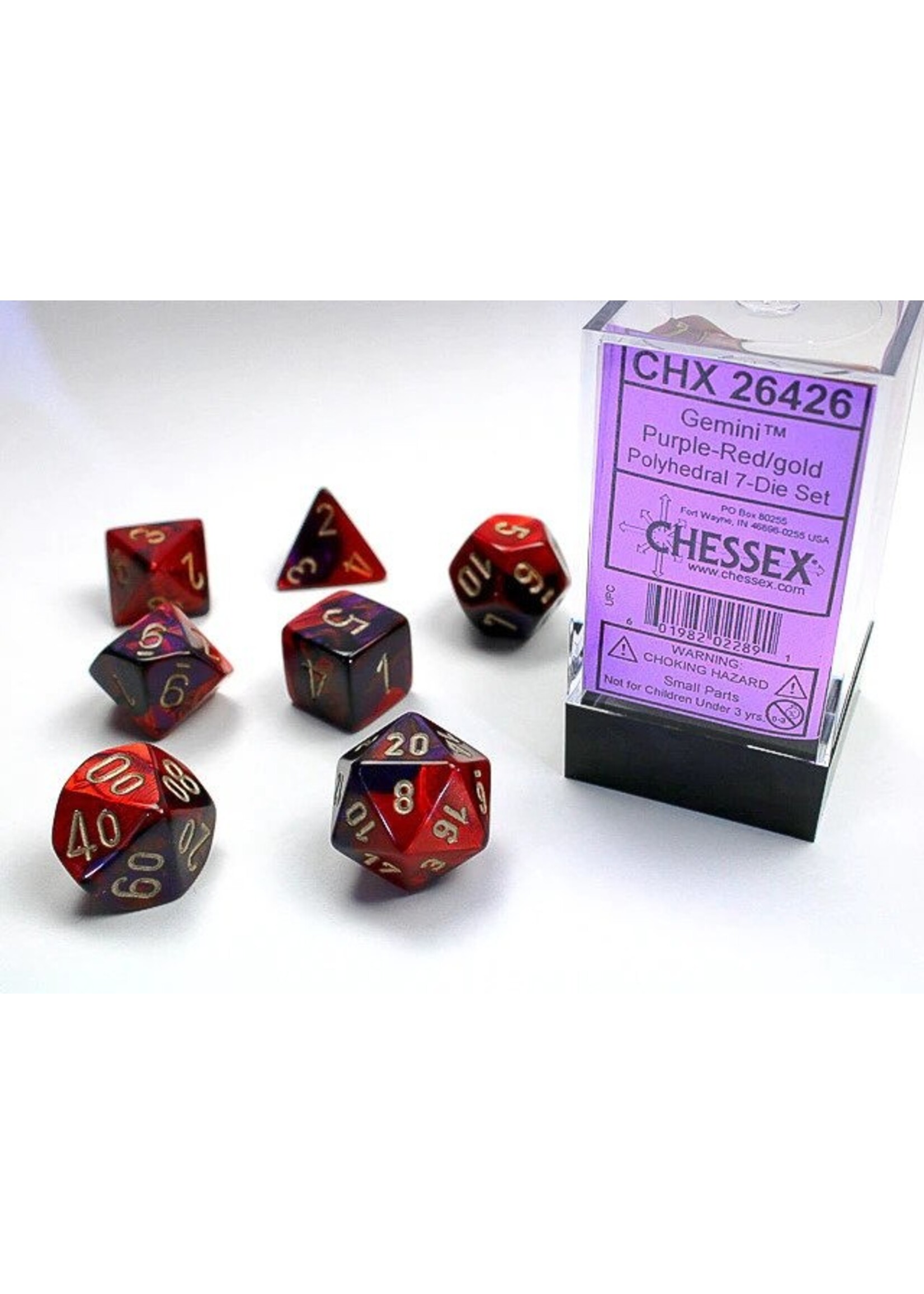 Chessex GMNI 7die purple-red/gold
