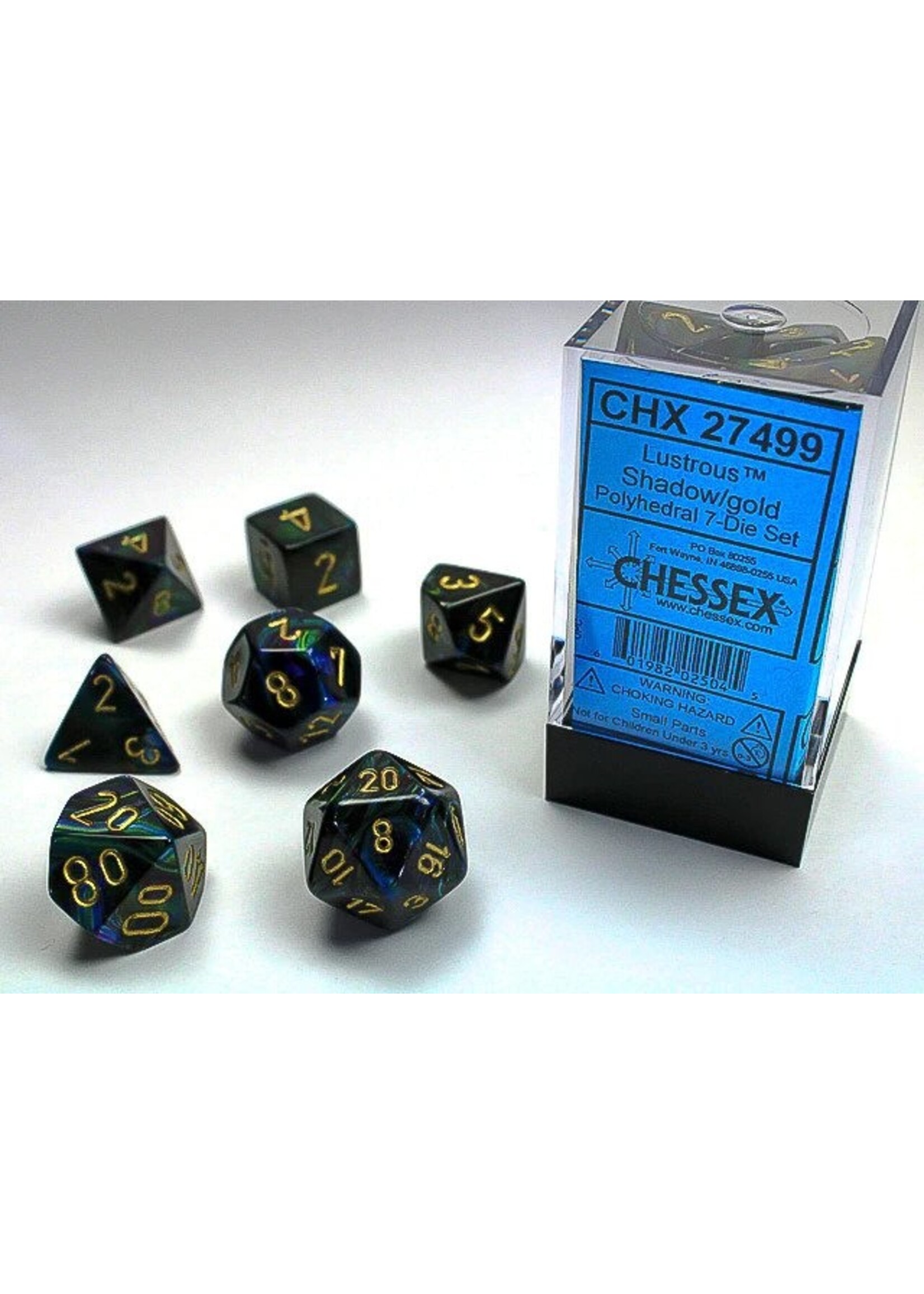 Chessex LSTR 7die shadow/gold