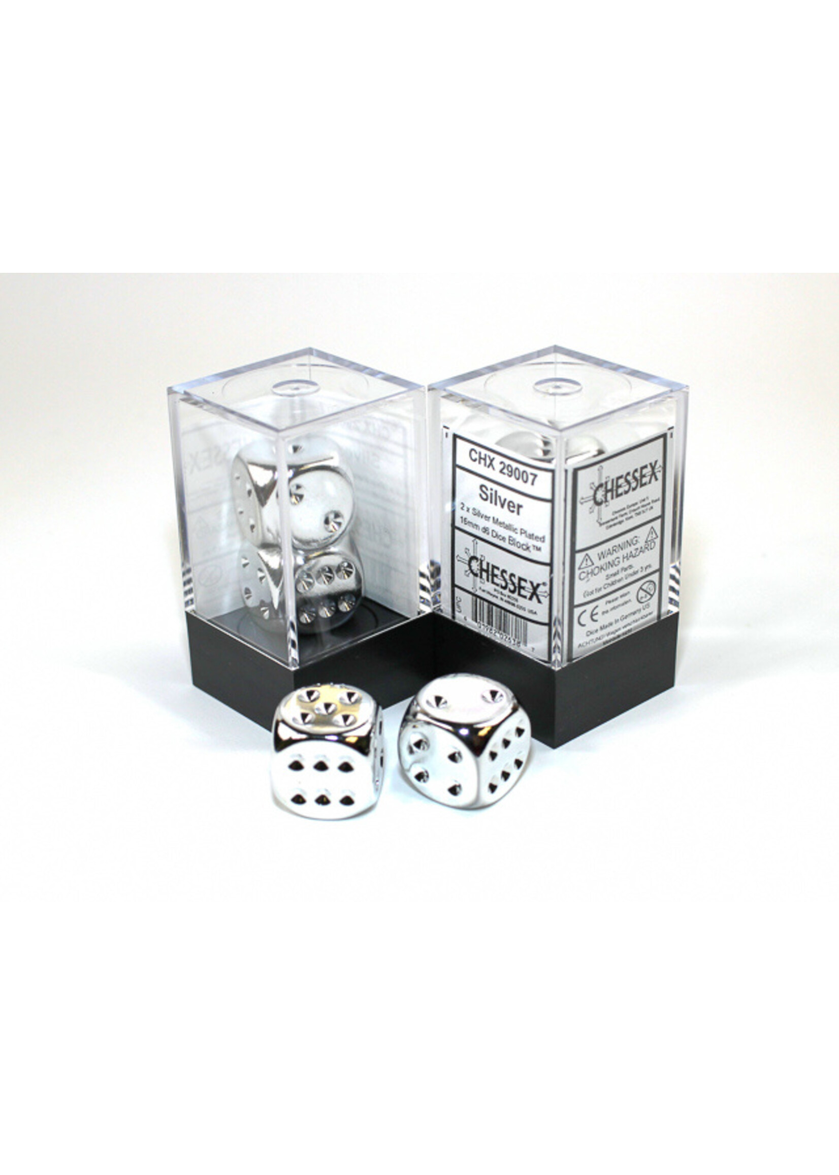 Chessex MTL 2d6 silver plated