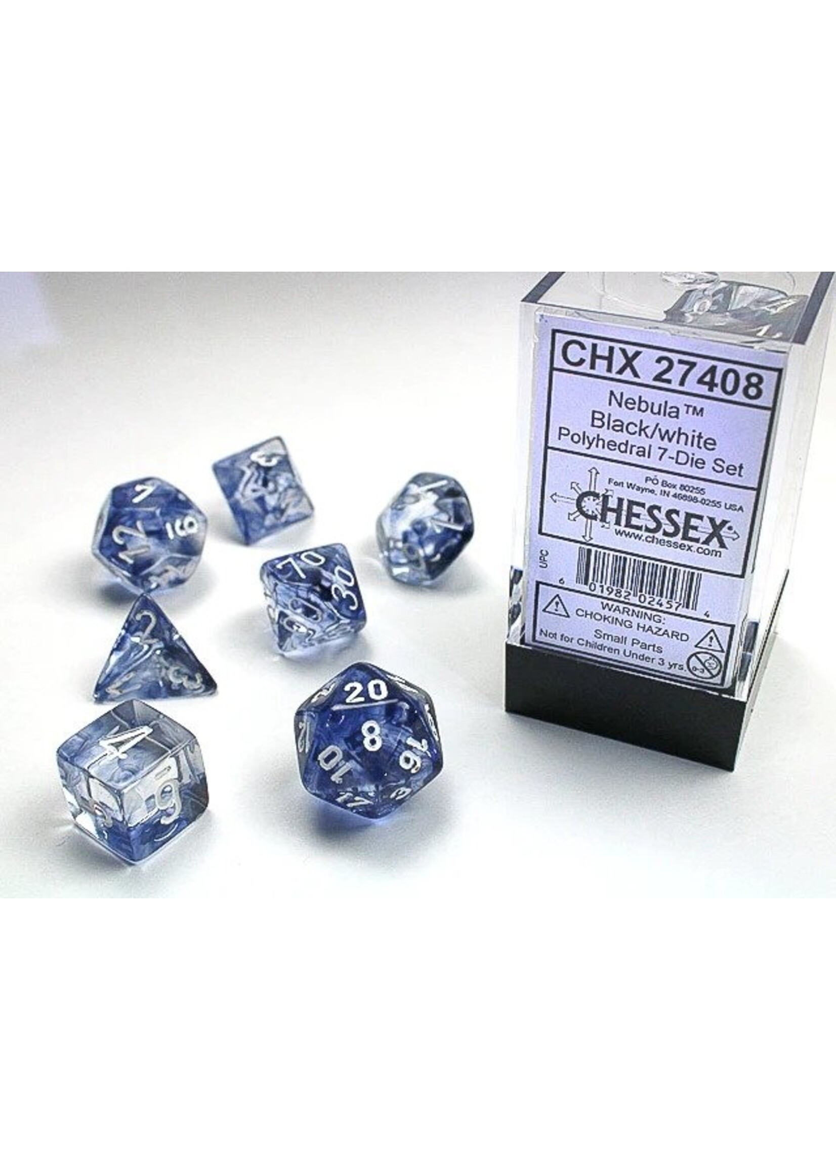 Chessex NBUL 7die black/white