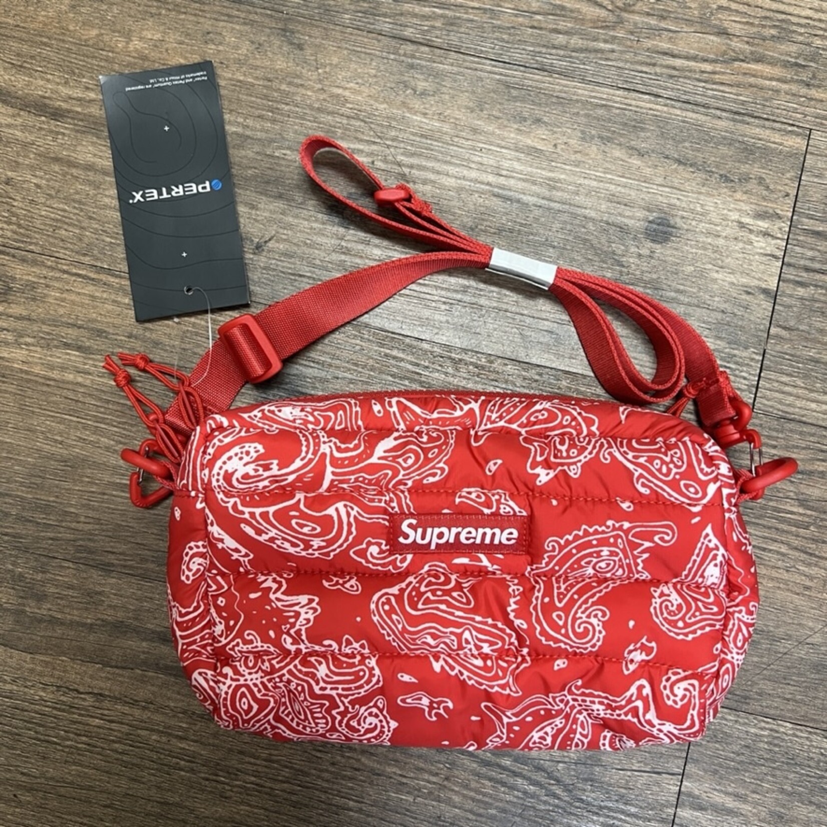 Supreme Puffer Side Bag Red Paisley - Holy Ground Sneaker Shop