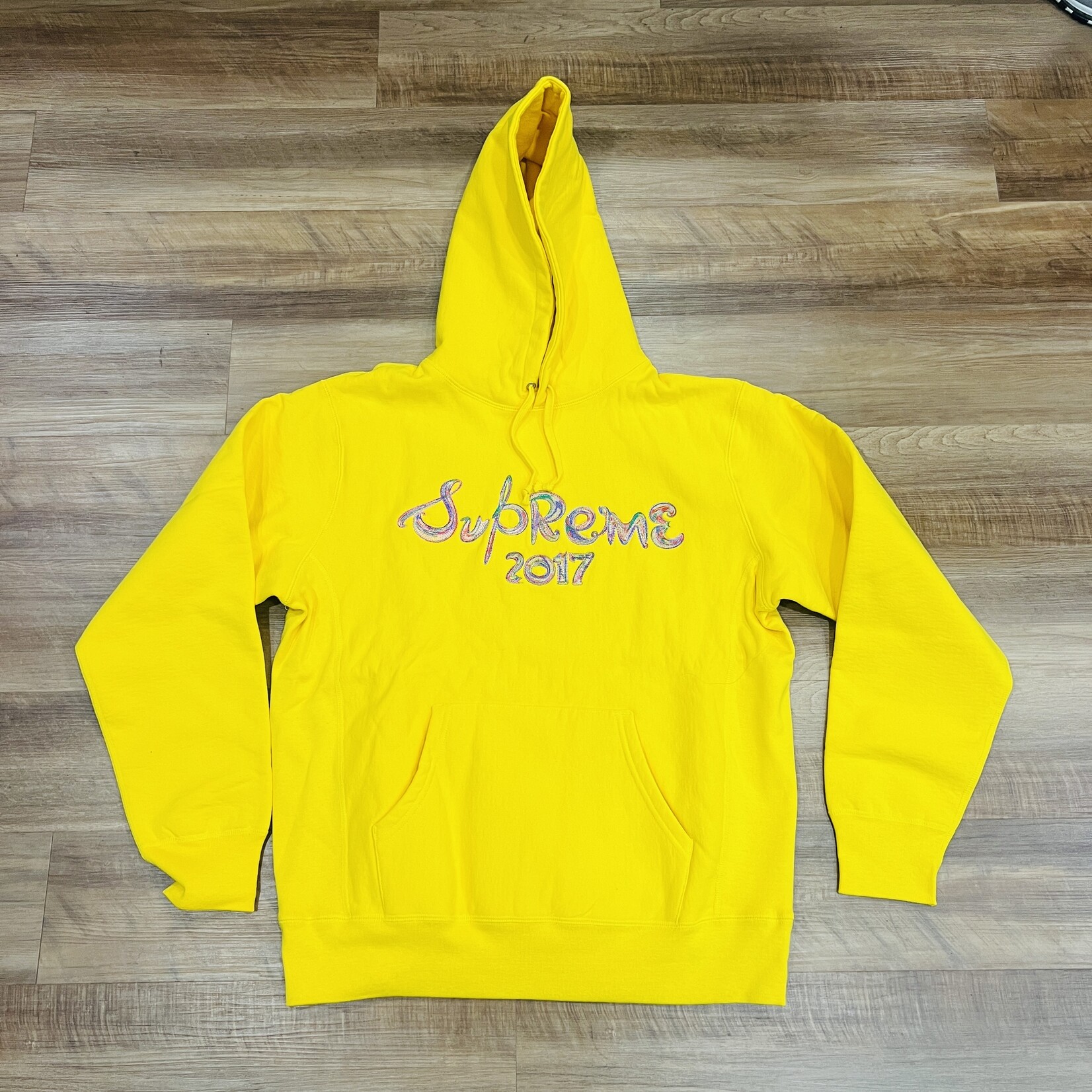 Supreme Brush Logo Hoodie Yellow - Holy Ground Sneaker Shop - Buy