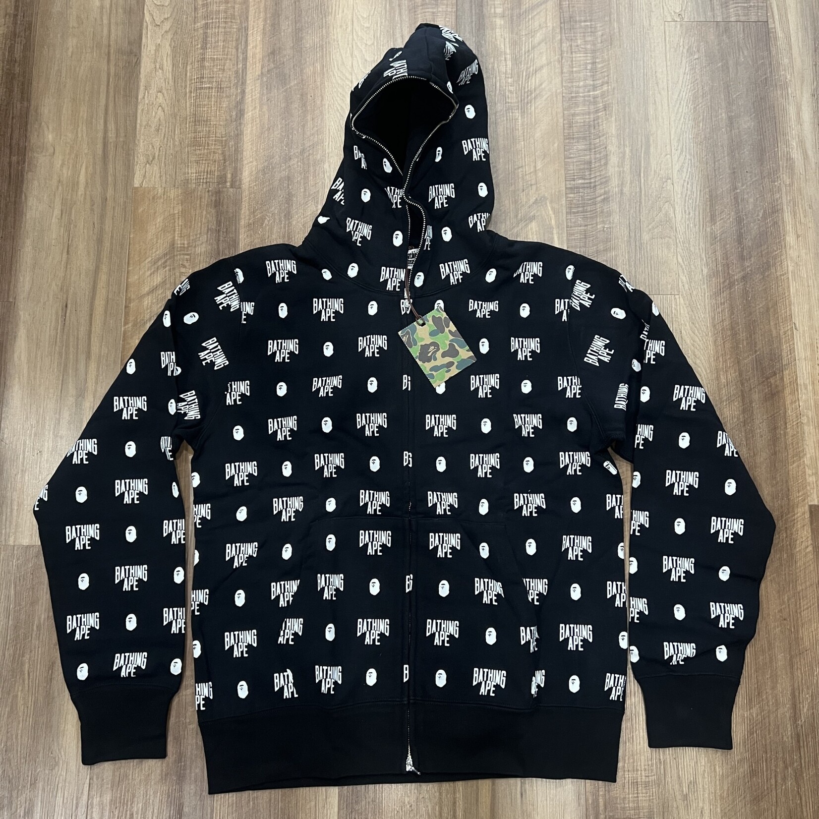 bape BAPE All Over Print Full Zip Up Jacket Black