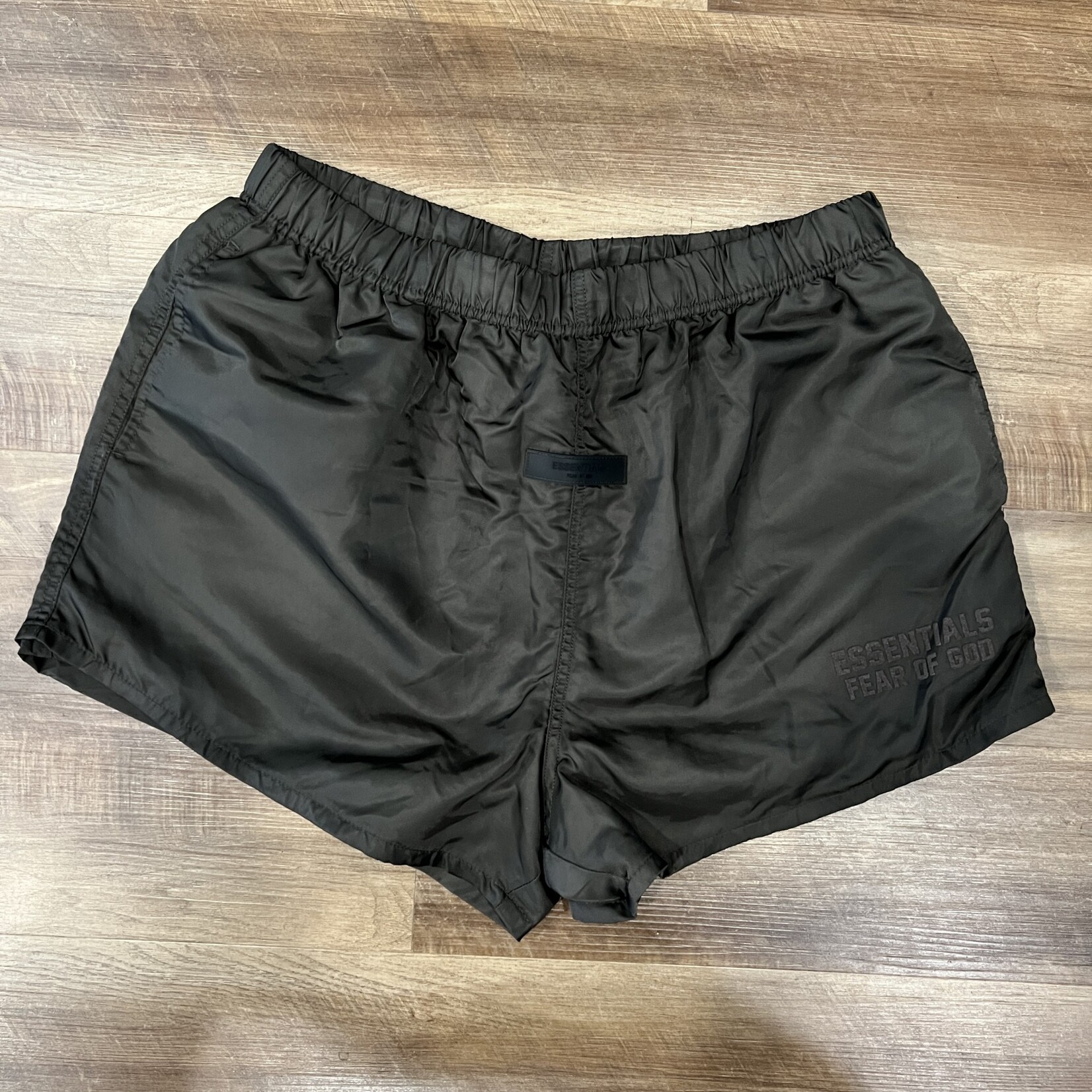 Essentials Fear of God Essentials Nylon Running Shorts Wood