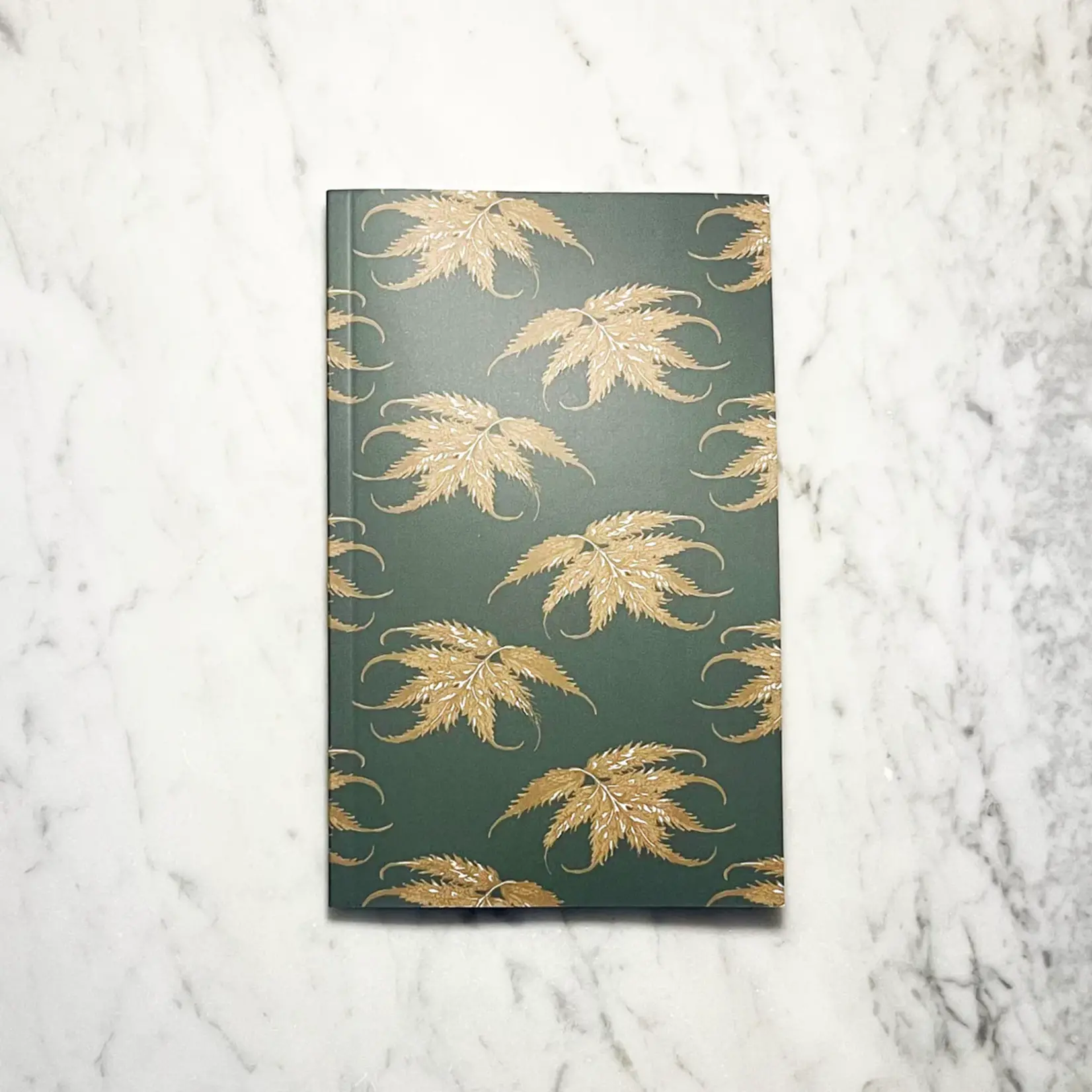 Set and Setting Stationary Leaf Ledger Pocket-Sized Notebook - emerald