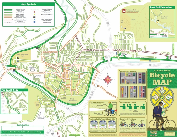 Athens Ohio Bicycle Map