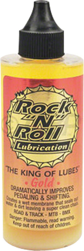 ROCKNROLL Rock-N-Roll Gold Bike Chain Lube - 4oz, Drip