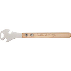 LEZYNE Lezyne Classic Pedal Rod Pedal Wrench and Bottle Opener: 14.2inches, varnished wood handle
