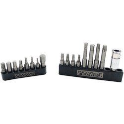 PEDROS Pedro's Hex and Torx Bit Set II For Pedro's Torque Wrenches, 18 Piece Bit Set