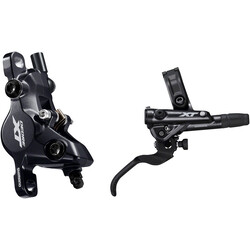 SHIMANO Rear Shimano Deore XT BL-M8100/BR-M8100 Disc Brake and Lever - 2-Piston, Finned Pads, I-SPEC EV Clamp Band, Black
