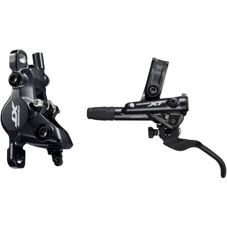 SHIMANO Front Shimano Deore XT BL-M8100/BR-M8100 Disc Brake and Lever - 2-Piston, Finned Pads, I-SPEC EV Clamp Band, Black
