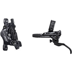 SHIMANO Front Shimano Deore XT BL-M8100/BR-M8120 Disc Brake and Lever - 4-Piston, Finned Pads, I-SPEC EV Clamp Band, Black