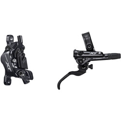 SHIMANO Rear Shimano Deore XT BL-M8100/BR-M8120 Disc Brake and Lever - 4-Piston, Finned Pads, I-SPEC EV Clamp Band, Black