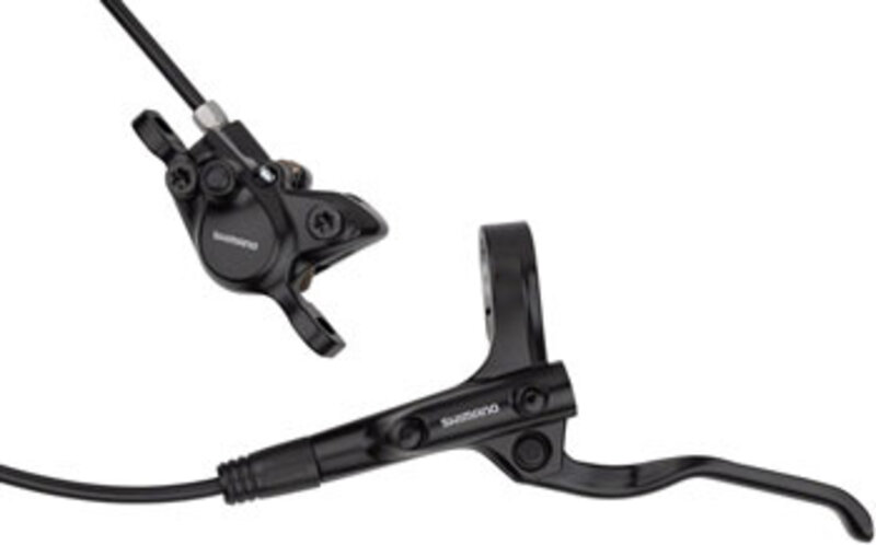 SHIMANO Front Shimano Alivio BL-MT200/BR-MT200 Disc Brake and Lever - Hydraulic Post Mount Resin Pads Black