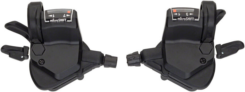 MICROSHIFT microSHIFT T38 Thumb-Tap Shifter Set, 7-Speed, Triple, Optical Gear Indicator, Shimano Compatible