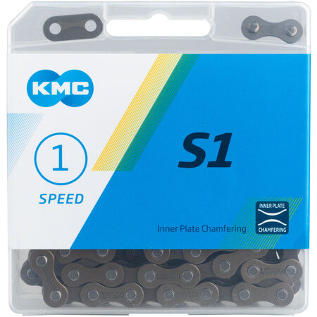 KMC S1 Chain - Single Speed 1/2" x 1/8", 112 Links, Brown