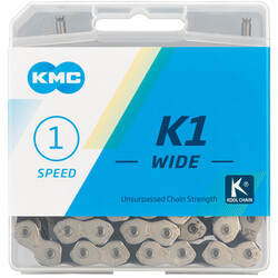 KMC KMC K1 Kool Wide Chain - Single Speed 1/2" x 1/8", 112 Links, Silver/Black