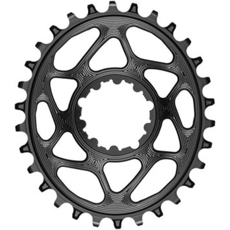 absoluteBLACK absoluteBLACK Oval Direct Mount Chainring - 30t, SRAM 3-Bolt Direct Mount, 3mm Offset, Requires Hyperglide+ Chain, Black