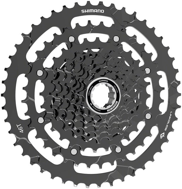SHIMANO Shimano CUES  CS-LG400-9 Cassette - 9-Speed, 11-46t, LINKGLIDE, Black