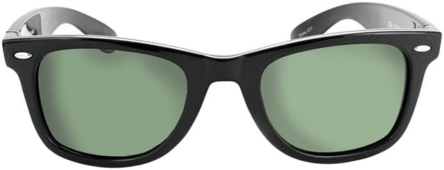 ONE ONE Dylan Polarized Sunglasses: Shiny Black with Polarized Gray Lens