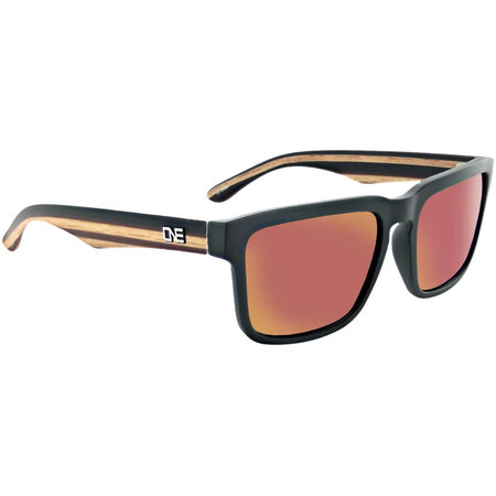 OPTIC NERVE Optic Nerve ONE Mashup Sunglasses - Black Wood Temple/Polarized Gray with Red Mirror