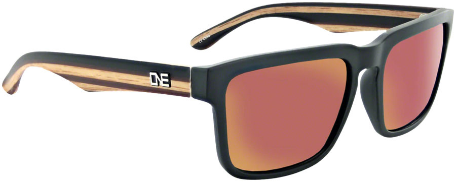 OPTIC NERVE Optic Nerve ONE Mashup Sunglasses - Black Wood Temple/Polarized Gray with Red Mirror