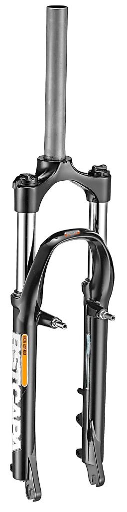 RST RST CAPA T Suspension Fork - 26", 1-1/8" Threadless Steerer, 80mm, 100x9mm, Rim and Disc, Black