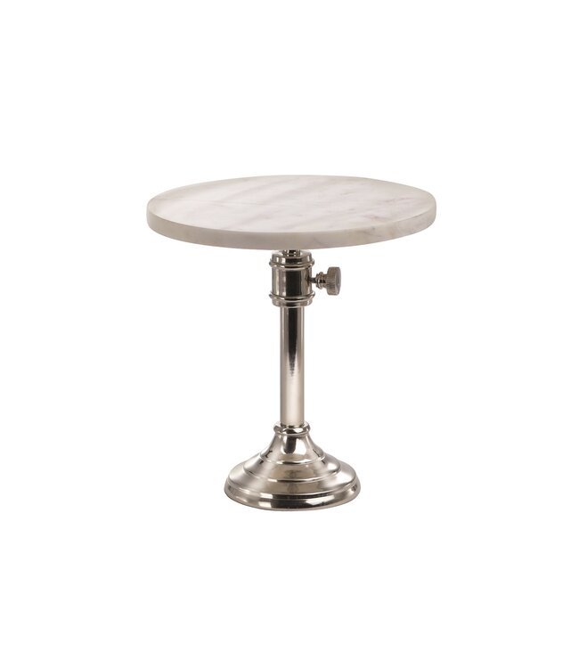 Large Marble & Nickel Adjustable Cake Stand