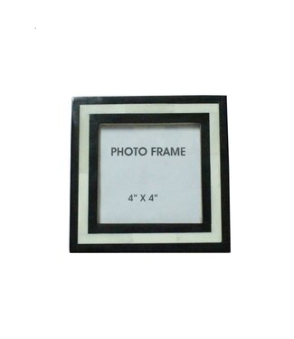 Black & White Picture Frame, 4" x 4"