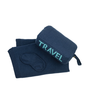 Navy & Tiffany Blue Travel Blanket Set