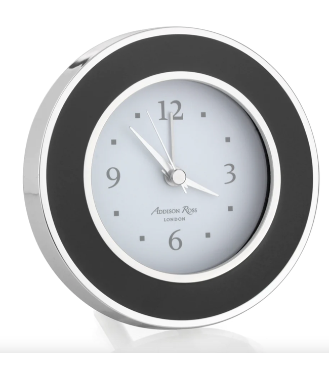 Addison Ross Black & Silver Alarm Clock
