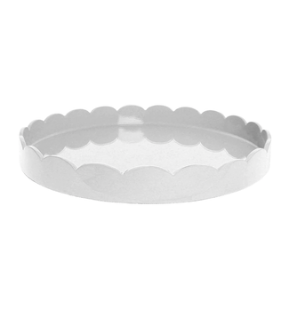 White Round Scallop Tray, Medium