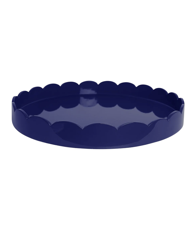 Navy Large Scallop Round Tray