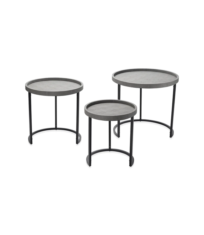 Maddox Grey Side Tables, Set of 3