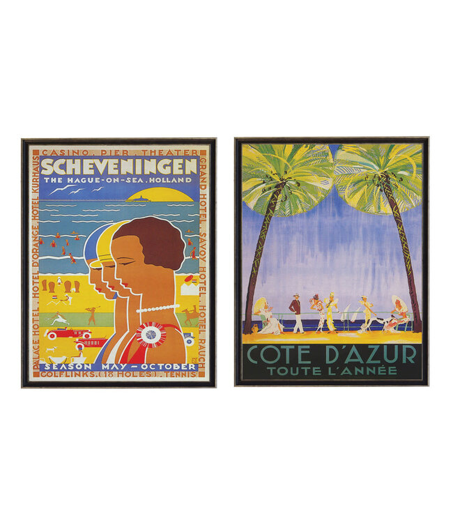 Vintage Travel Posters, Hague/Cote, Set of 2