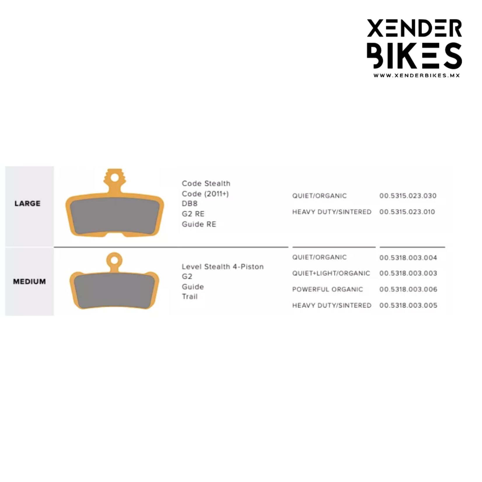 SRAM SRAM AVID CODE SEMIORGANIC BALATAS