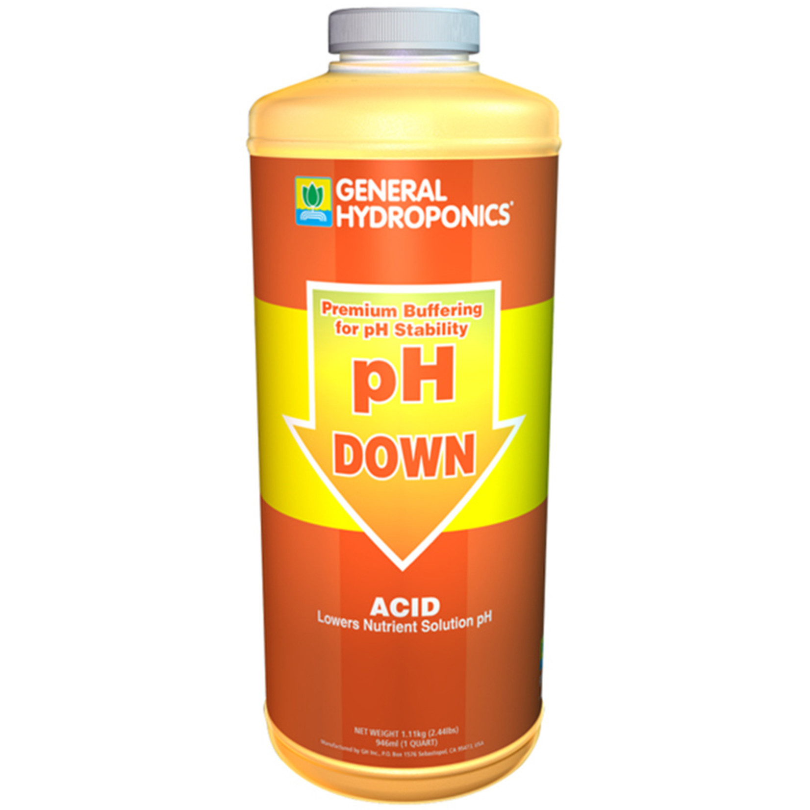 General Hydroponics GH pH Down 1 Qt