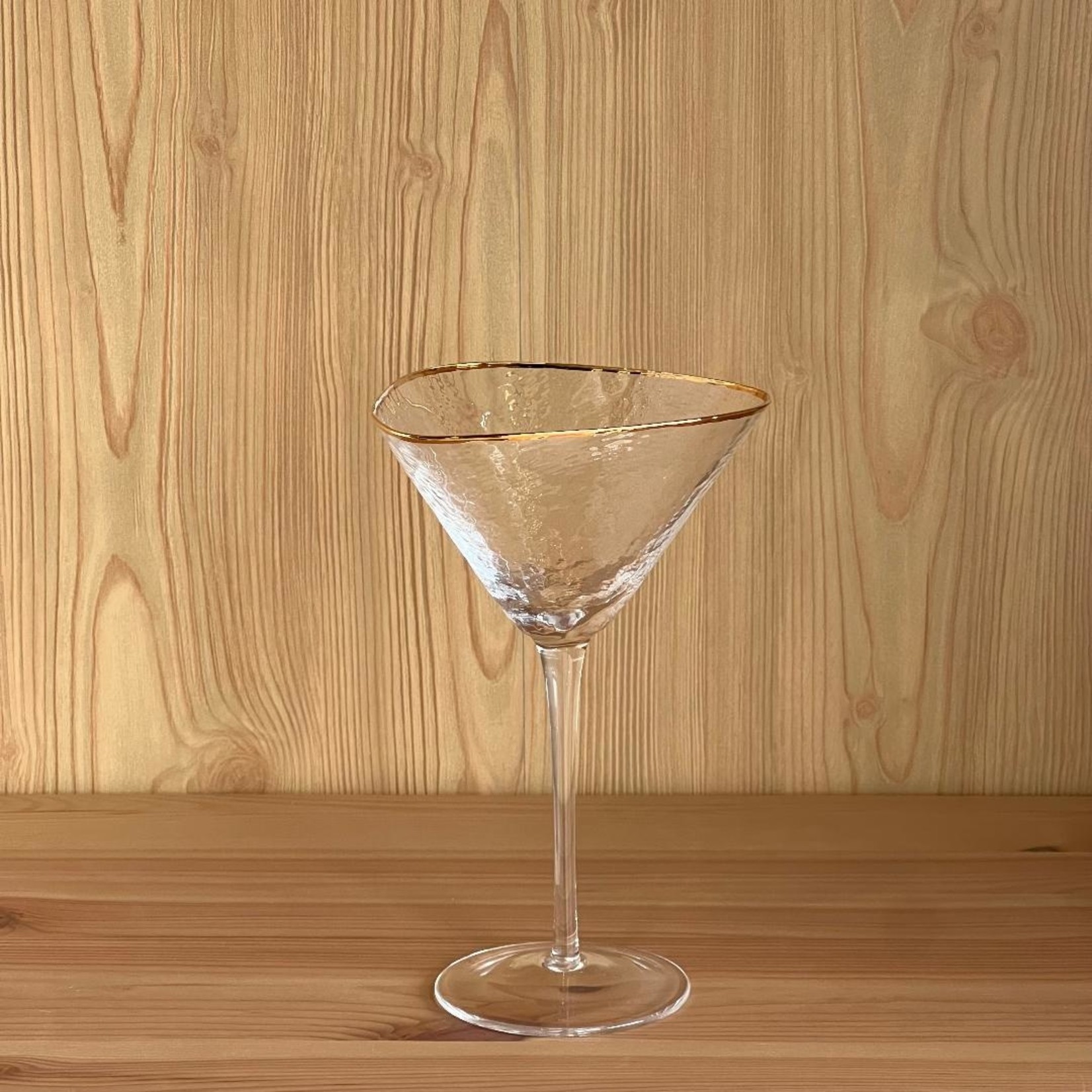 Aperitivo Triangular Glass w/ Gold Rim Martini