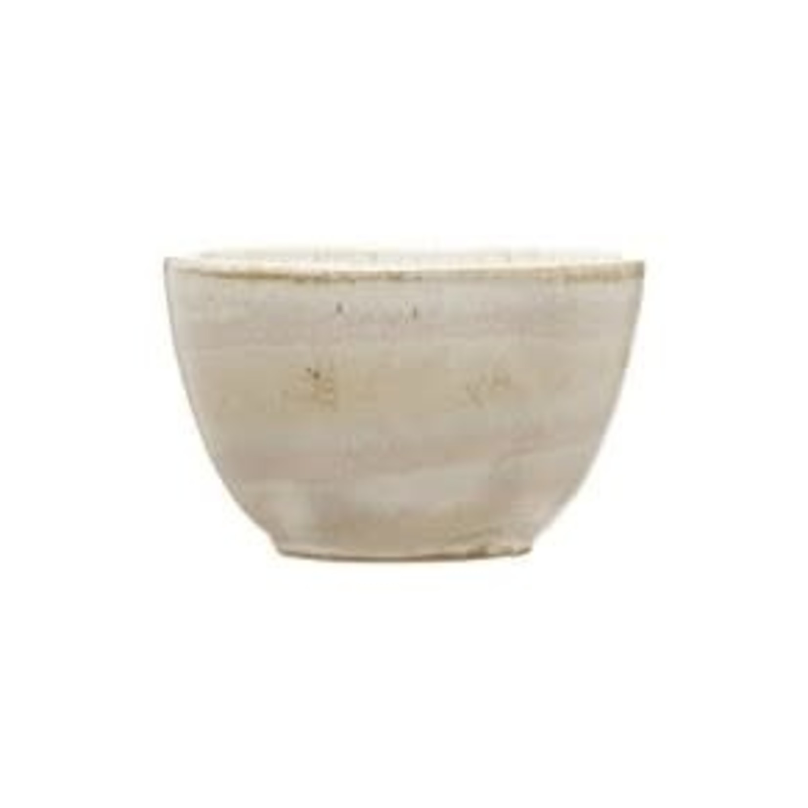 Stoneware Bowl, Reactive Glaze, Matte White