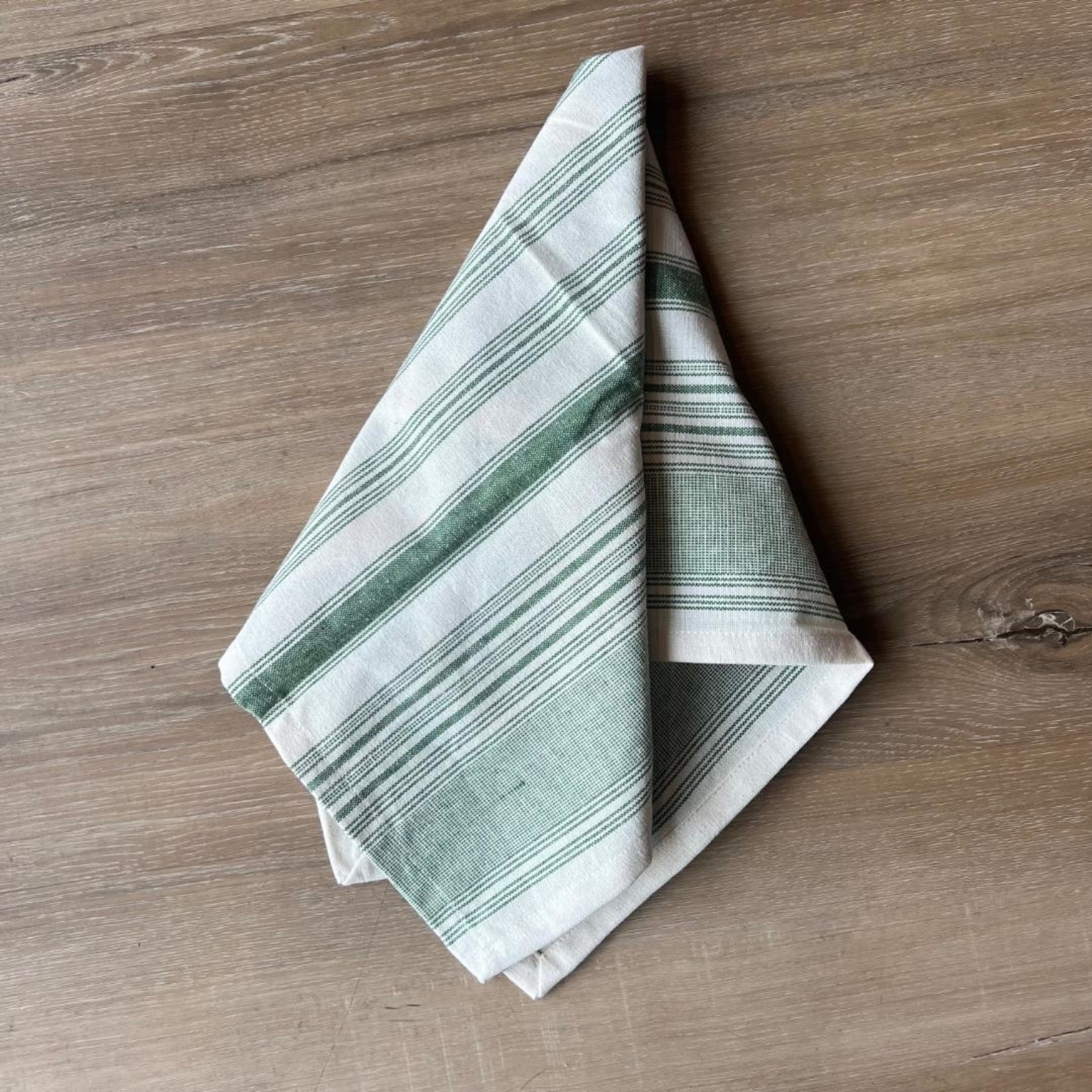 Woven Stripe Towel-Green