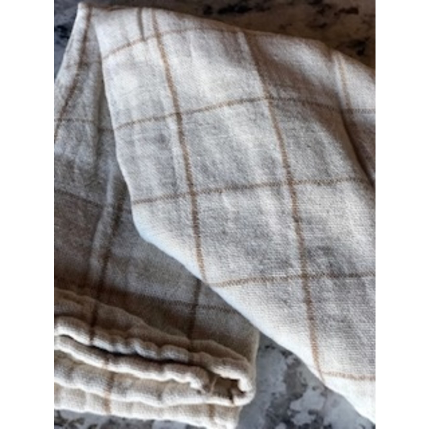 Cotton Double Cloth Napkin | Cream Color & Taupe