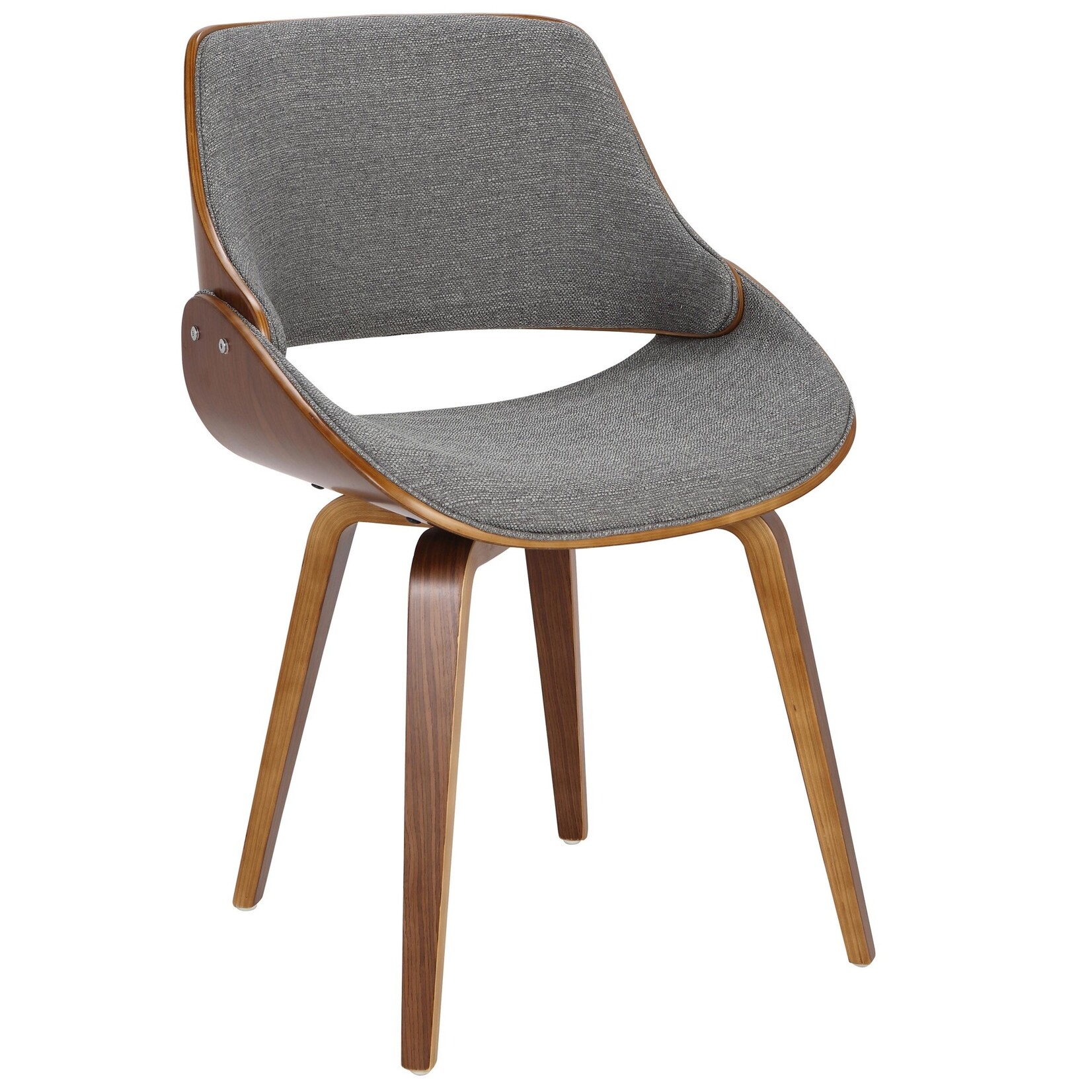 Rizzi Walnut Wood Dining Chair - Grey