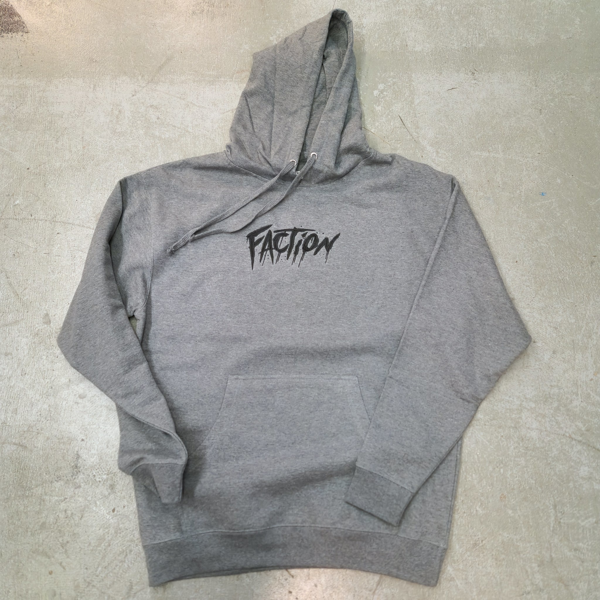 Faction Embroidered Hoodie - Heather Boardshop Grey Faction 