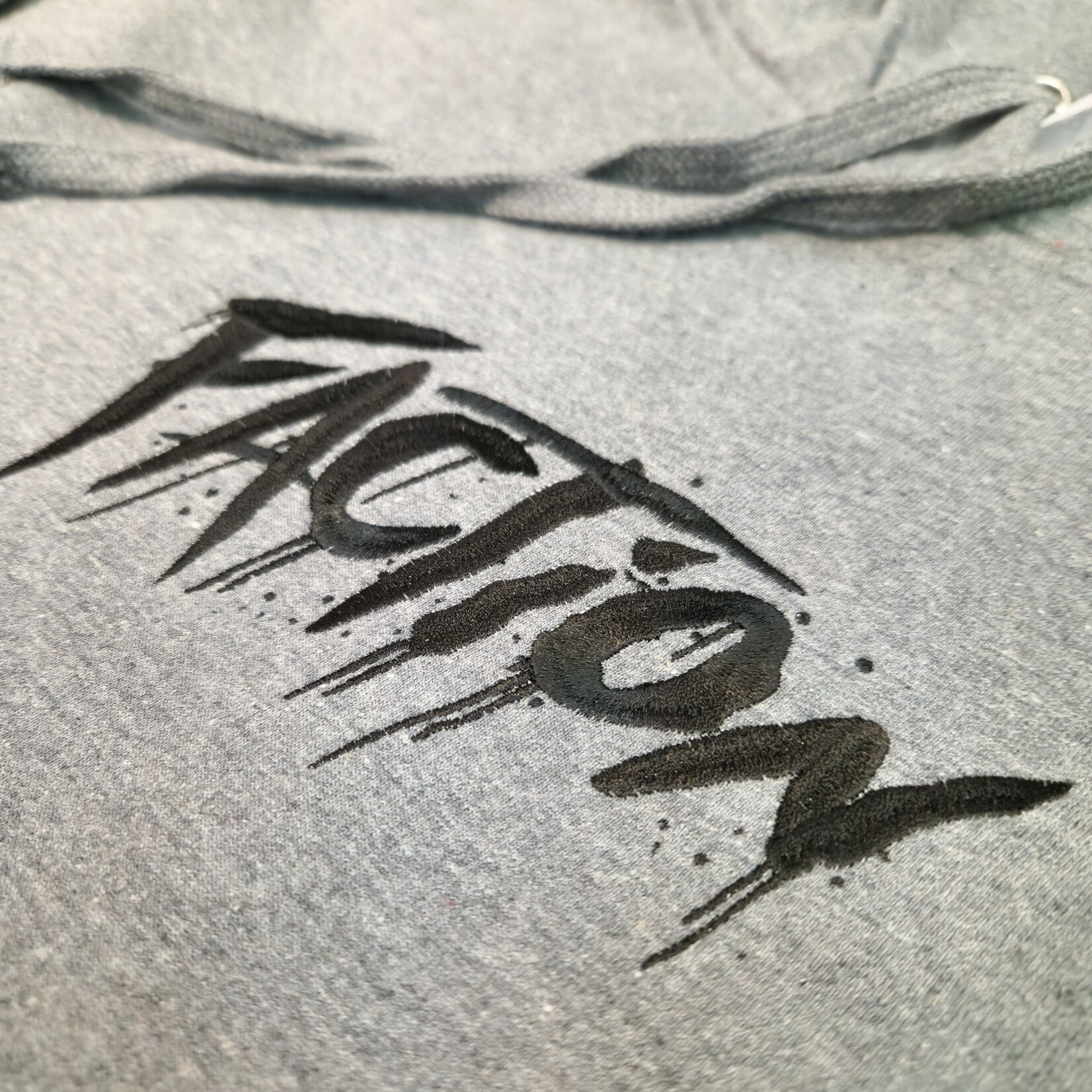Faction Embroidered Hoodie - Faction Boardshop Heather Grey 