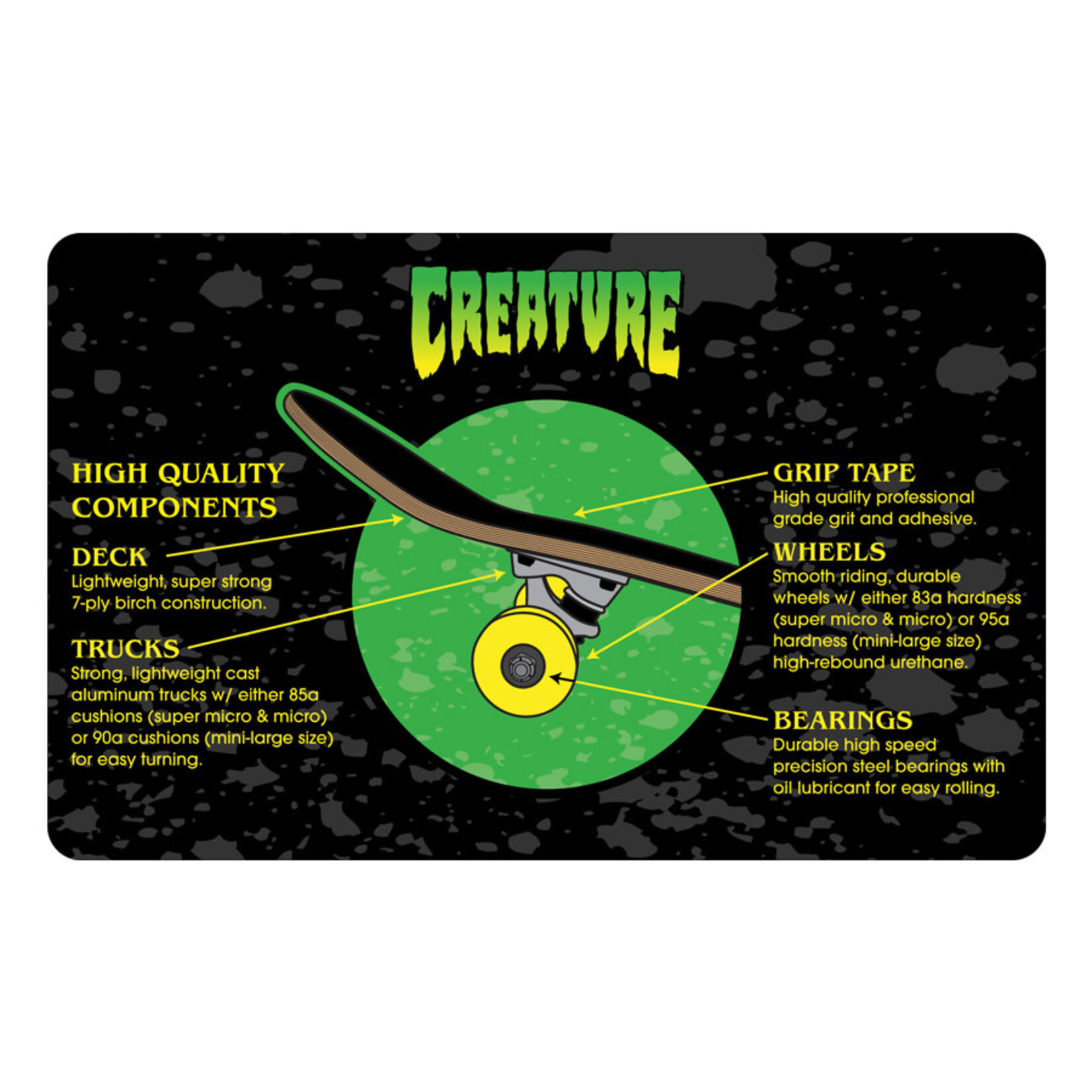 Creature Creature Metallic Swirl Logo Complete Skateboard - 7.75"